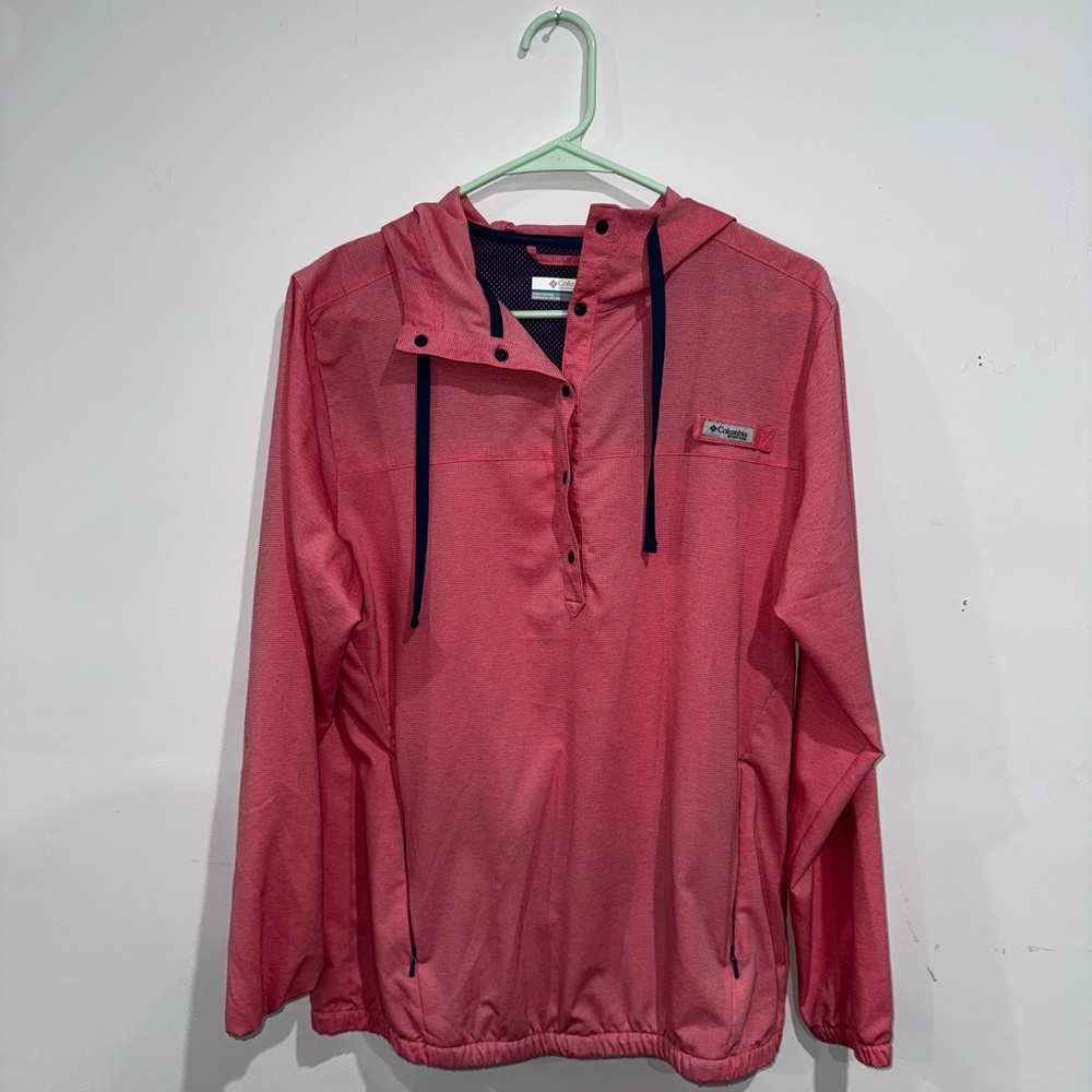 Columbia Pink Hooded Jacket with Navy Details